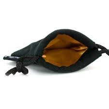 Easy Roller Dice Bag - Velvet Black w/ Gold Interior (3.75x4)